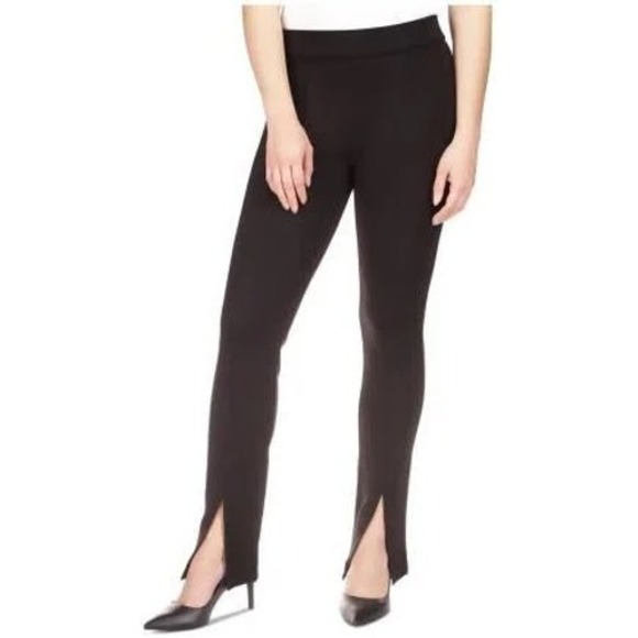Michael Kors Black Ponte Knit Split Hem Career Pants‎ XS - Picture 1 of 5